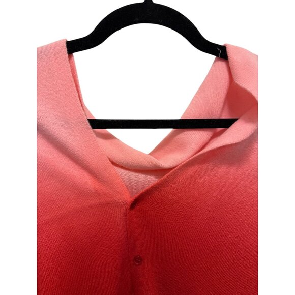 Pink & Red Gradient Button-Down Poncho Wrap One Size - Picture 2 of 6